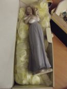 Nao figure of a girl with flowers, boxed
