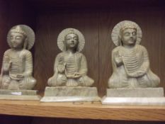 Three hardstone Thai Buddha figures