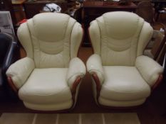 Pair of leather armchairs