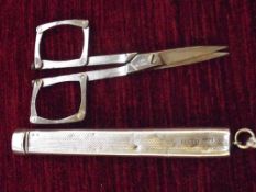 Silver case scissor holder