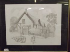 Signed pencil drawing