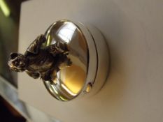 Silver stamped teddy bear pill box