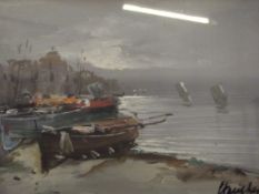 Signed seascape oil on canvas