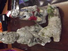Three garden ornaments