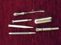 Propelling pencils and others, some silver