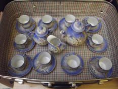 Oriental tea set and case