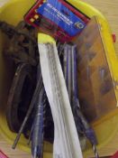 Box of masonery tools and others