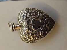 Silver stamped embossed scent bottle