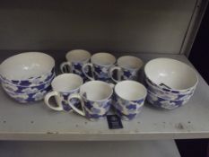 6 unused cups and 6 bowls with tags
