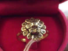 9 ct gold and diamond cluster ring