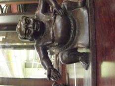 Old wooden Buda oriental signed