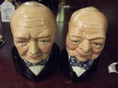 2 Churchill Toby jugs