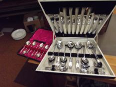 1960's cased cantine of cutlery together with case