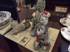 3 stoneware Gnomes