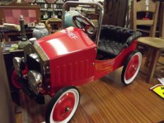 Child's metal Fire Chief pedal car, as new