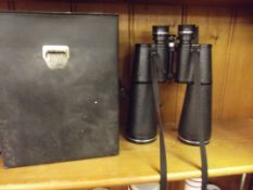 Pair of cased binoculars