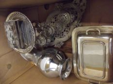 Box of plated ware