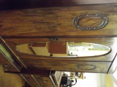 Edwardian mirrored wardrobe with base drawer (matc