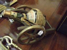 Bottle of wine mounted on a canon