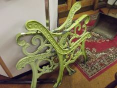 Pair of cast iron bench ends