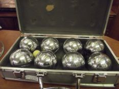 Cased set of French boules
