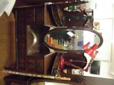 Edwardian drop well dressing table with triptych m