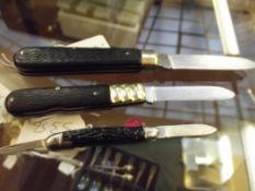 Collection of three penknives