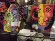 Collection of 4 Picasso style ceramics