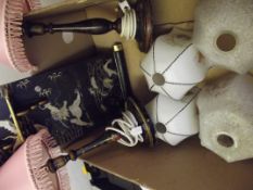 Box to include 2 lacquered lamps and lamp shades