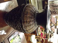 Large basket weave effect floor vase