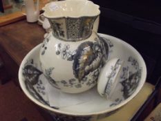 Victorian wash jug and wash basin