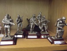 Collection of pewter military figures