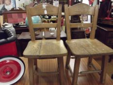 Pair of child's 'H' back chairs