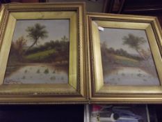 Pair of early 20th century oil on canvas paintings