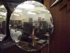 Frameless art deco bevelled mirror