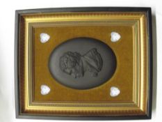 Wedgwood black basalt mounted plaque depicting Bee