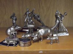 Collection of white metal figures and others