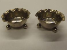Pair of late Victorian silver salts, Chester, 1899