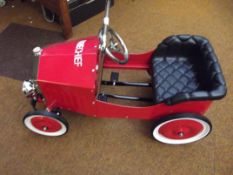 Child's metal fire chief pedal car