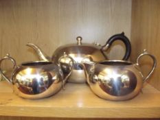 Silver plated three piece tea service