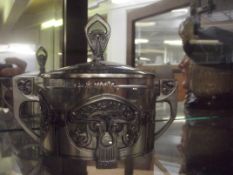 Art Nouveau twin handle lidded pot