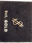 9 ct gold dollar sign earring