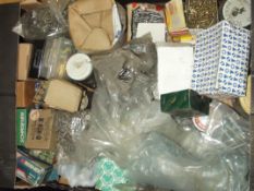 Hardware items; assorted nails, bolts, screws etc