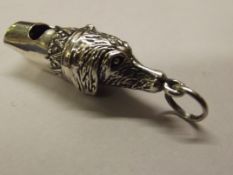 925 silver whistle in the form of a hound