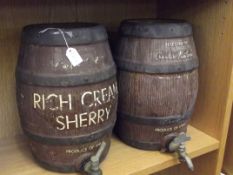 2 pottery beer barrels
