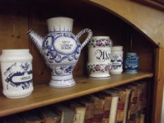 Five apothecary jars