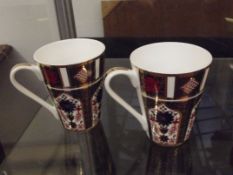 2 Crown Derby mugs, Imari