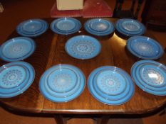Set of Denby Midnight blue plates comprising 11 la
