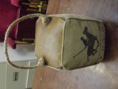 Leather canvas polo door stop