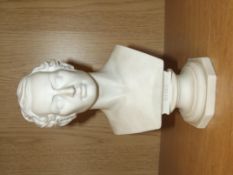 Victorian Parian ware bust in the form of Weber